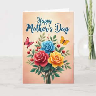Polka Dot Floral Family Card
