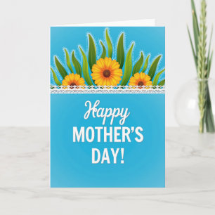 Polka Dot Floral Moms Day Card