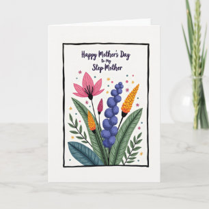 Polka Dot Floral Step Mother Card