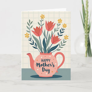 Polka Dot Floral Tea Time Card