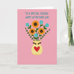 Polka Dot Flower Vase Card
