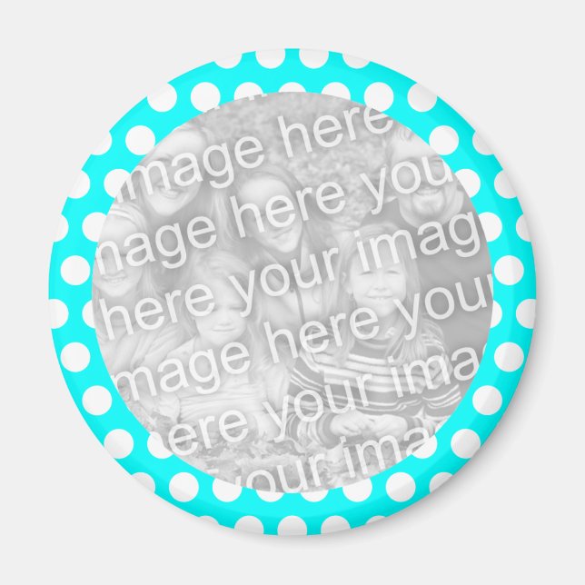 Polka Dot Frame Photo Magnet (Front)