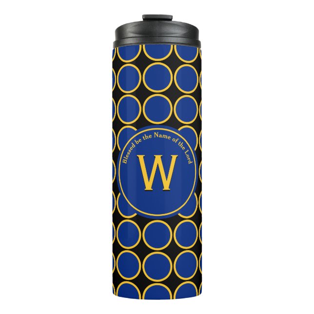 POLKA DOT Geometric Circle Customized Monogram Thermal Tumbler (Front)