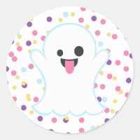 Polka Dot Ghost Emoji Stickers
