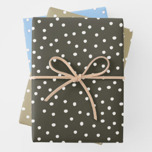 Polka Dot Gift Wrap, Cargo Green, Sand, Blue  Wrapping Paper Sheet