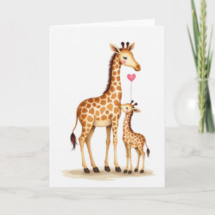 Polka Dot Giraffe Love Card