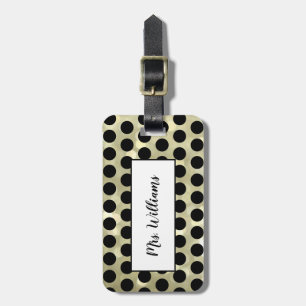 Polka Dot Gold Mrs. Luggage Tag