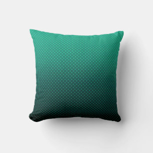 Polka dot gradient green black colours dark print throw pillow