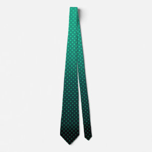 Polka dot gradient green black colours dark print  tie