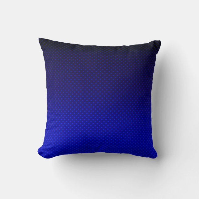 Polka dot gradient navy black colours dark print throw pillow (Front)