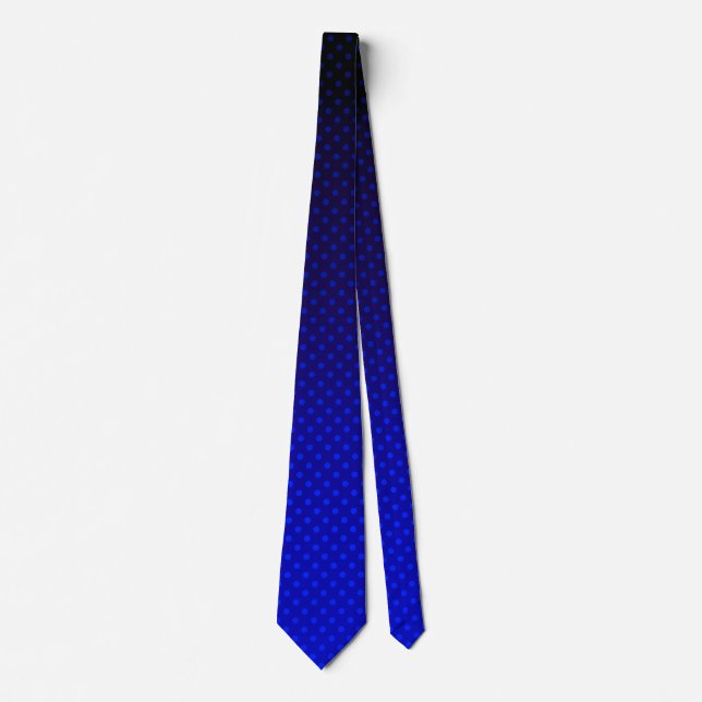 Polka dot gradient navy black colours dark print  tie (Front)