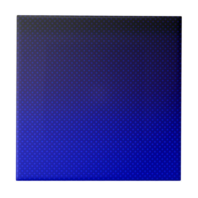 Polka dot gradient navy black colours dark print tile (Front)