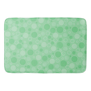 Polka dot green tones retro sixties bath mat