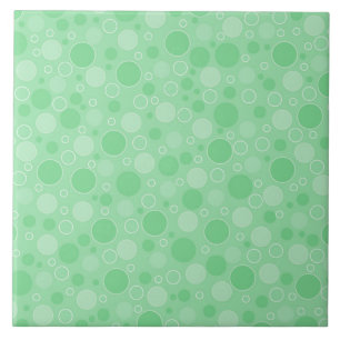 Polka dot green tones retro sixties tile