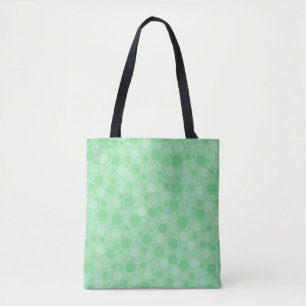 Polka dot green tones retro sixties tote bag