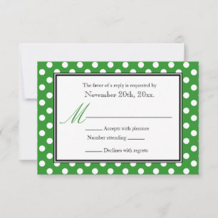 Polka Dot Green & White RSVP Reply Cards