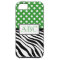 Polka Dot Green & Zebra Print iPhone 5 Case