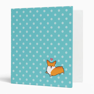 Polka Dot Happy Corgi Binder