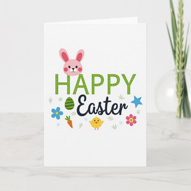 Polka Dot Happy Easter Card (Front)