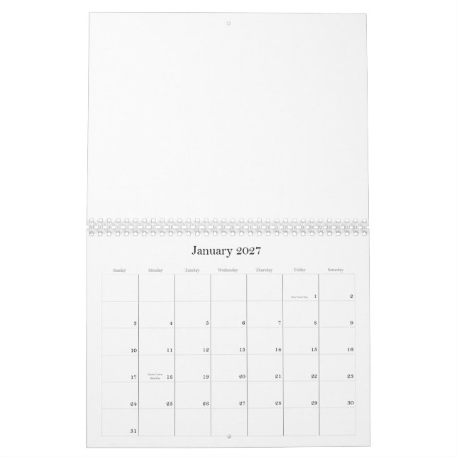 Polka Dot Initials Calender Calendar (Jan 2027)