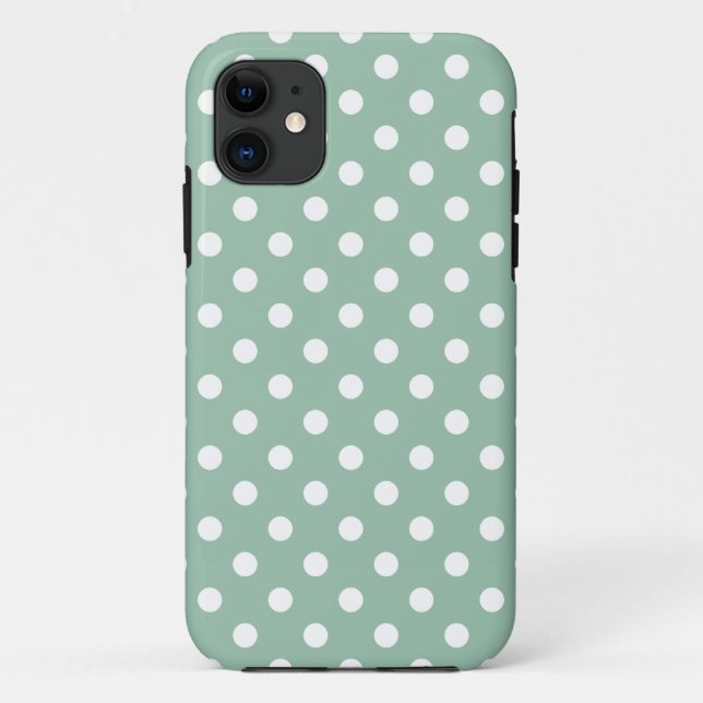 Polka Dot iPhone 5/5S Coque en Jade vert gris (Dos)