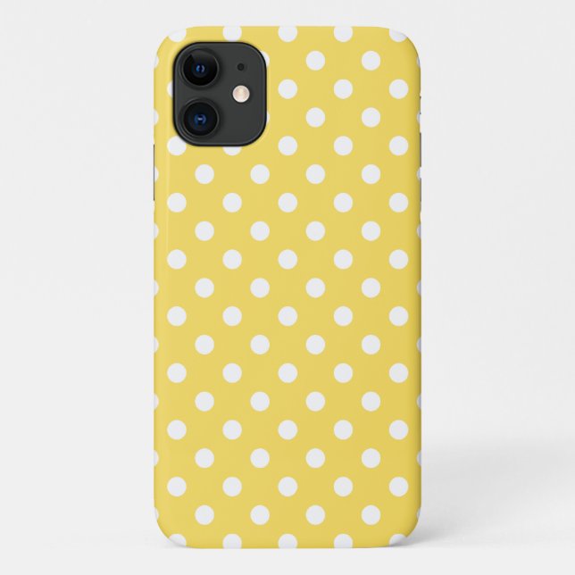 Polka Dot iPhone, Plus & Pro coque en citron jaune (Dos)