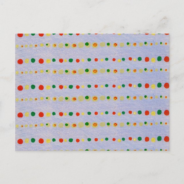 Polka Dot Japanese Woodcut Textile Postcard (Front)