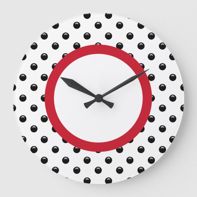 Polka Dot Kitchen Wall Decor Clocks (Front)