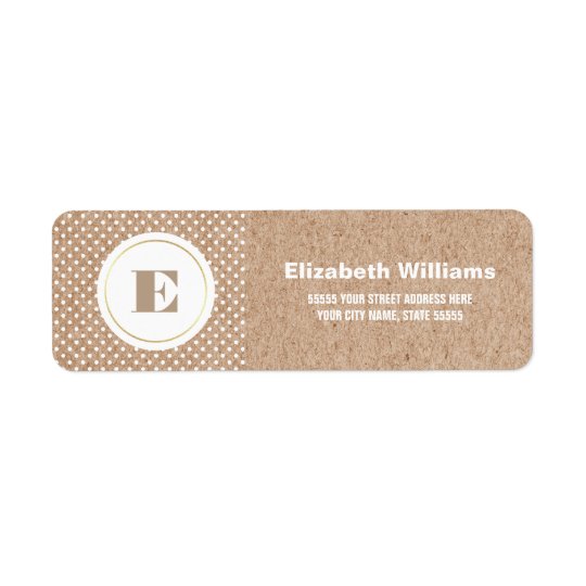 Polka Dot Kraft Paper Wedding Return Address Label
