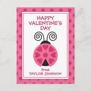 Polka Dot Ladybug Personalized Valentine's Cards