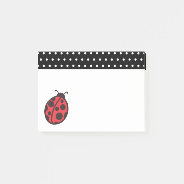 Polka Dot Ladybug Post It Notes Gift (Front)