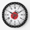 Polka Dot Ladybug Retro Style Clock