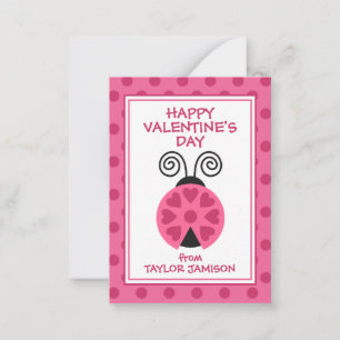 Polka Dot Ladybug Valentine's Classroom Cards