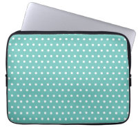 Polka Dot Laptop Case (Aqua & White)