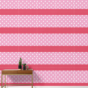 Polka Dot Lavender Stripe Peel and Stick Wallpaper