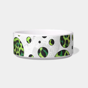 Polka Dot Leopard Black and Green Bowl