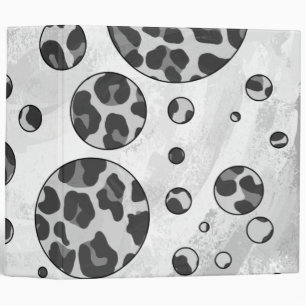 Polka Dot Leopard Black and White Design Binder