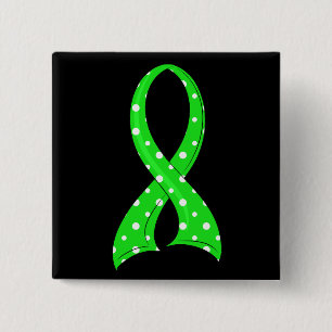 Polka Dot Lime Green Ribbon Non-Hodgkin's Lymphoma 2 Inch Square Button