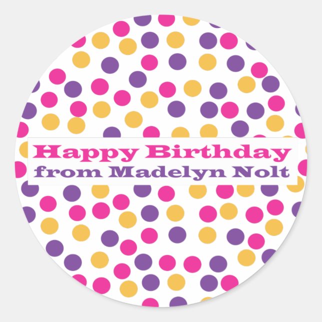 Polka Dot - Madelyn Classic Round Sticker (Front)
