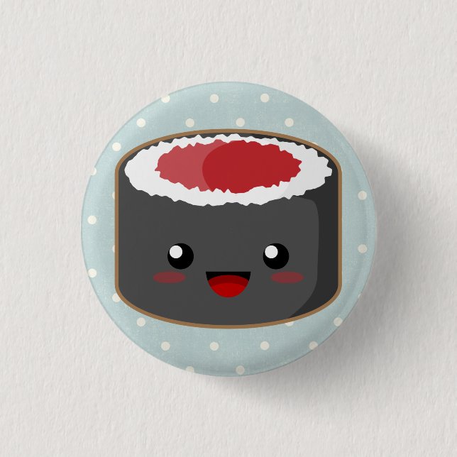 Polka Dot Maki Roll 1 Inch Round Button (Front)