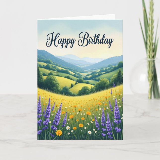 Polka Dot Meadow Bloom Card (Front)