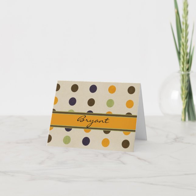 POLKA DOT MODÈLE CARTE POUR NOTES PERSONNALISÉ (Devant)