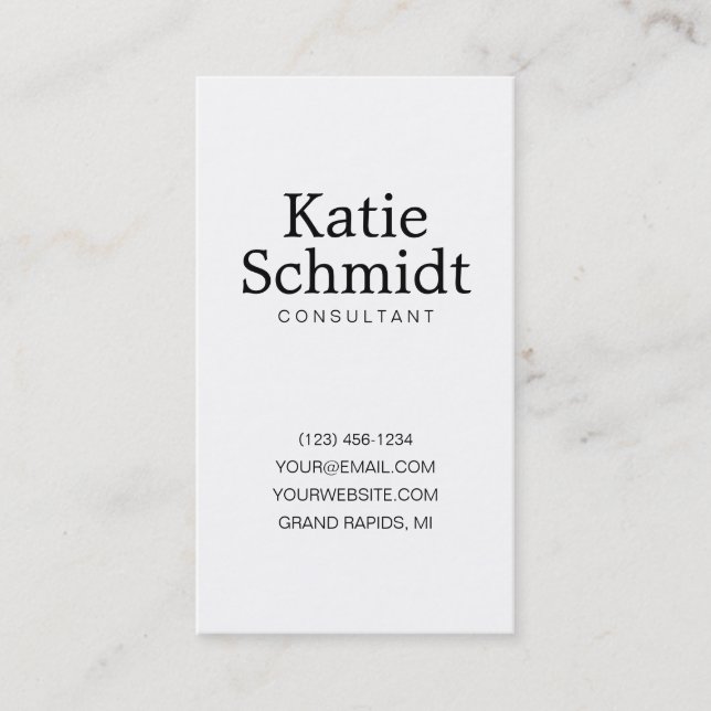Polka Dot Modern, Minimal Business Card (Front)