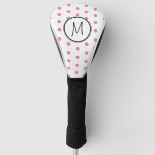 Polka Dot Monogram Pink Golf Head Cover