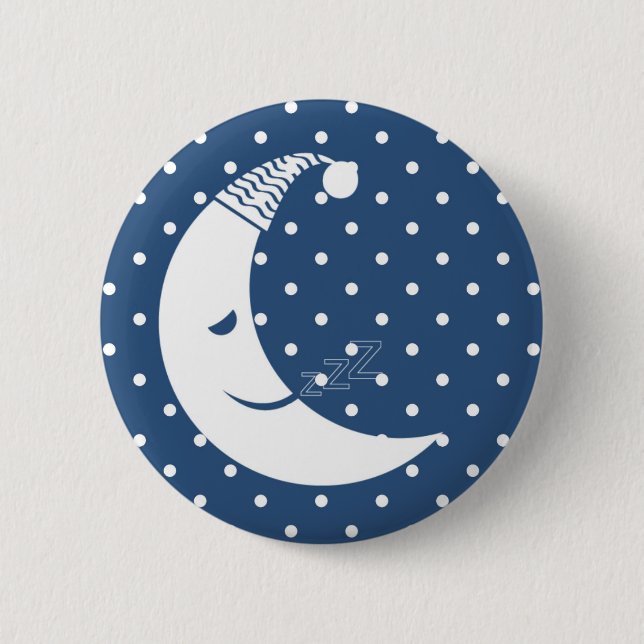 Polka Dot Moon 2 Inch Round Button (Front)