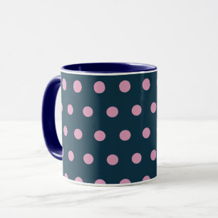 Polka Dot Mug (Midnight Blue & Soft Pink)