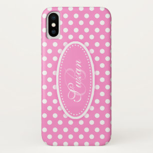 Polka dot named soft pink iphone case