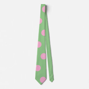 Polka Dot Neck Tie (Sage Green & Pastel Pink)