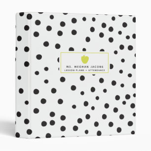 Polka Dot Neon Apple Teacher Binder