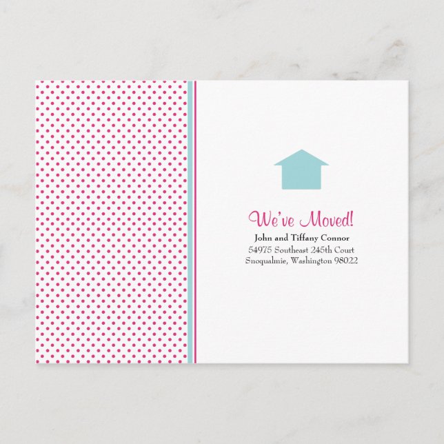 Polka Dot New Home Postcards (Front)